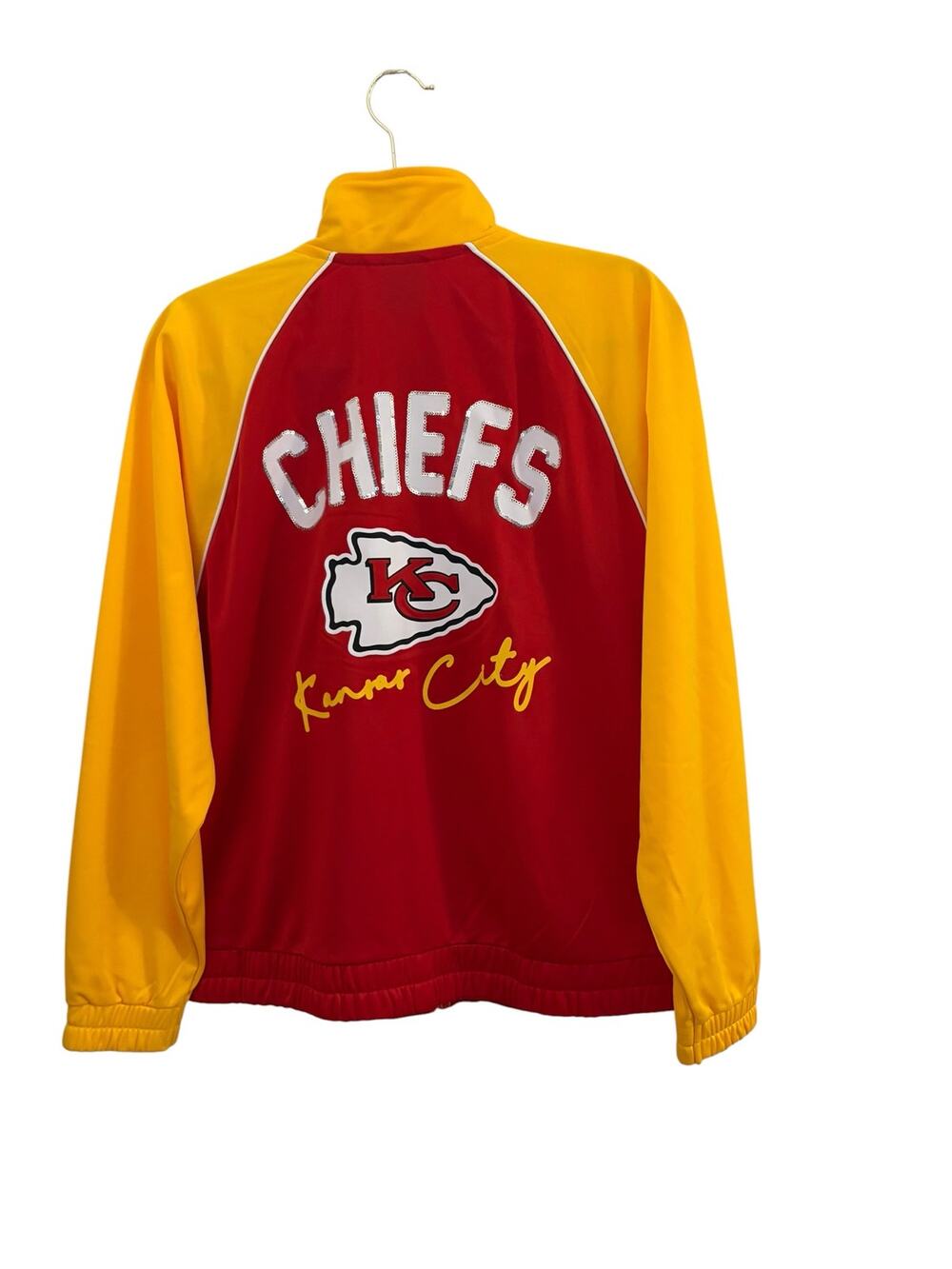 Kansas City Chiefs G-III 4Her Track Jacket Zip Front Sparkly Accents Football